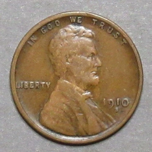 1910-S Lincoln Head Cent F-VF