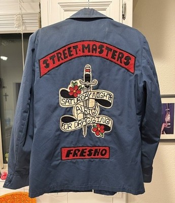 VINTAGE Car Club Chain Stitch Jacket RARE chain-stitch MC Colors Car Culture
