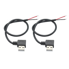 2Pcs USB A Male to 2 Pin Bare Wire 11", USB Pigtail Cable no Data Function