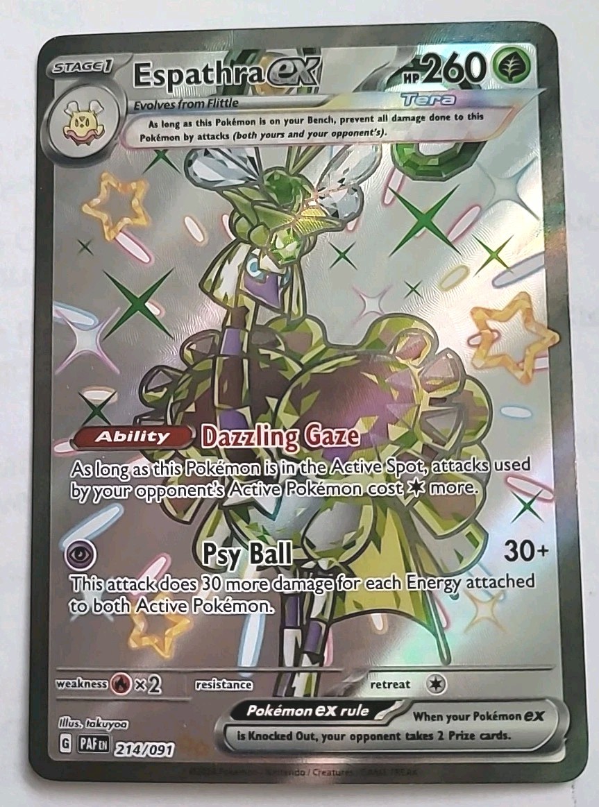 Espathra EX HP 260 Full Art Shiny Ultra Rare Pokémon No. 214/091