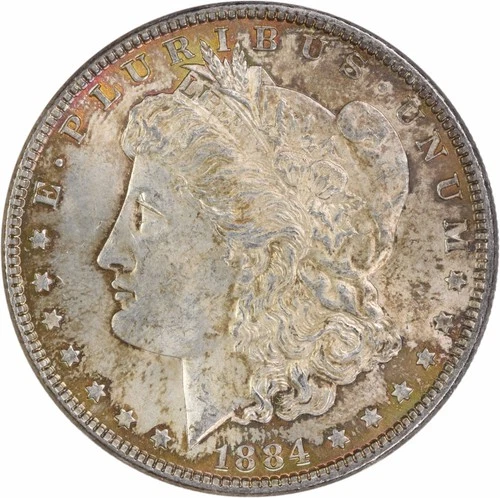 1884 Morgan Silver Dollar Choice BU Toned Uncertified #153