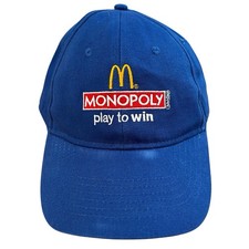 McDonalds Monopoly Hat Adult Adjustable Blue Play to Win Authentic by Bravo