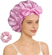 Satin Silk Bonnet for Sleeping Women, Sleep Cap with Elastic Band, Hair