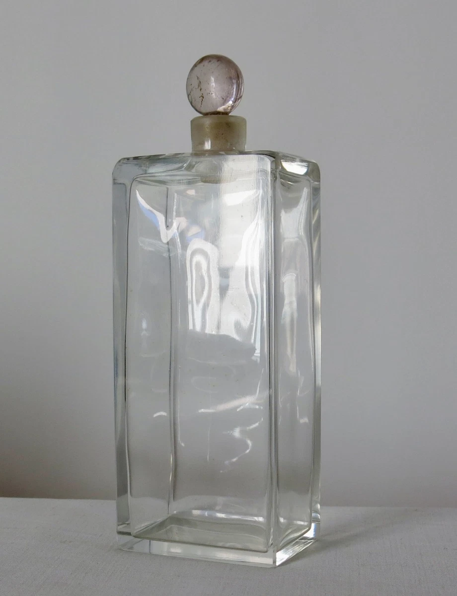 FLACON PARFUM ANCIEN - VERRE VERT ET METAL DORé - JADE ? EUR 5,00