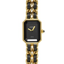 Chanel Premiere M H0001 20mm Yellow Gold Plated Black Wristwatch #WW11568