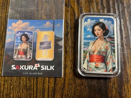 Bullion Baddies S 5 World Passport Sakura Silk 1 oz Silver Bar with COA