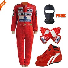 Tuta da corsa go kart con ricamo Ayrton Senna | kit completo | passamontagna omaggio