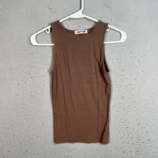 Joah Brown Womens Brown Ribbed Tank Top Size XS / S
