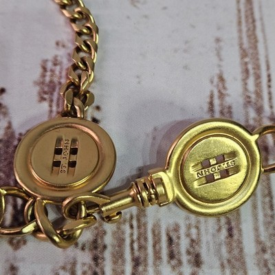 ST JOHN Designer Runway Button Style  Gold Tone Chain Belt Beautiful Rare ST JOHN Designer Runway Button Style Layered  main image 3