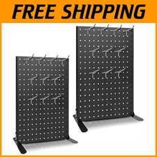 Portable Pegboard Display Stand with Hooks - 2 Pack