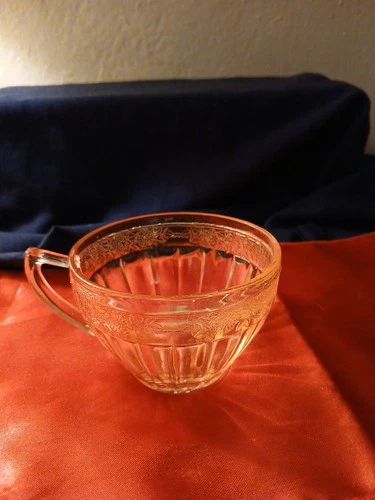 Vintage Pink Depressed Glass Cup