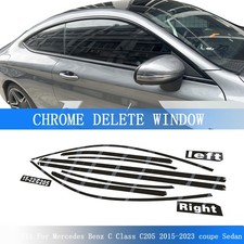 Glossy Black Chrome Delete Window Trims For Mercedes Benz C Class C205 Coupe