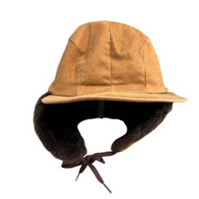 Vintage Thinsulate Trapper Hat Brown Canvas Ear Flap Winter Cap Made in USA S