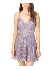 SPEECHLESS Womens Short Dress Purple Spaghetti Strap Shimmering Juniors 11