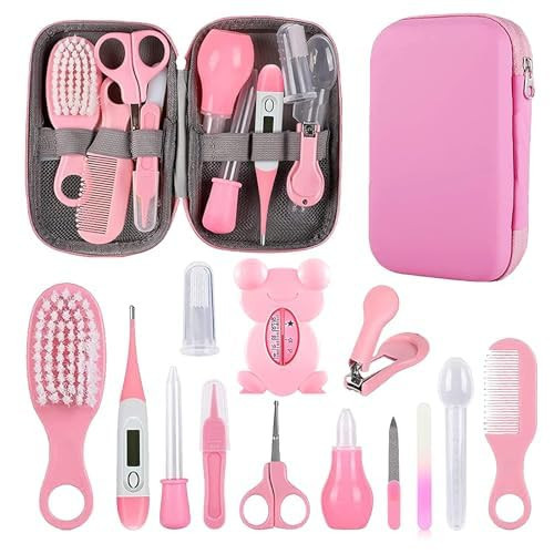 Baby Grooming Kit, Infant Safety Care Set with Hair Brush Comb Nail Clipper N...