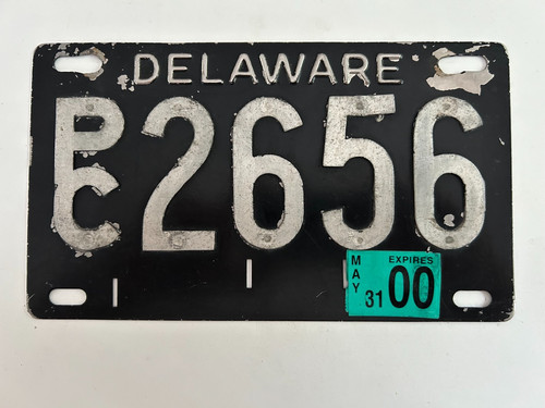 1953 Delaware License Plate "PC" Riveted Stainless with 2000 Sticker - Touch Up