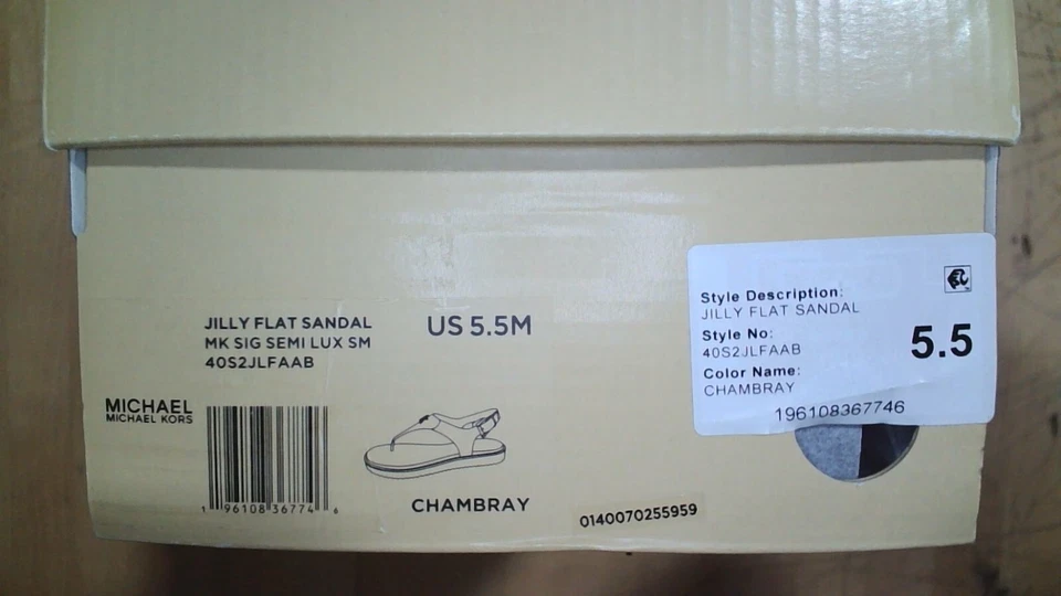 MK Michael Kors Jilly Sandalia Plana Hebilla - Cambray - Mujer EE. UU. 5,5 M - NUEVA Foto 3 de 4