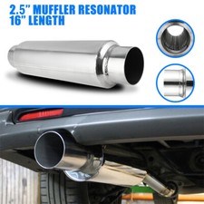 2.5" Inlet 2.5"Outlet Car Exhaust Muffler Resonator Deep Tone 16" Long Universal
