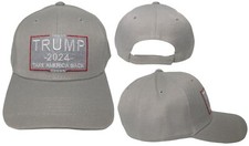Trump 2024 45-47 Take America Back Grey Gray PREMIUM Embroidered Cap Hat