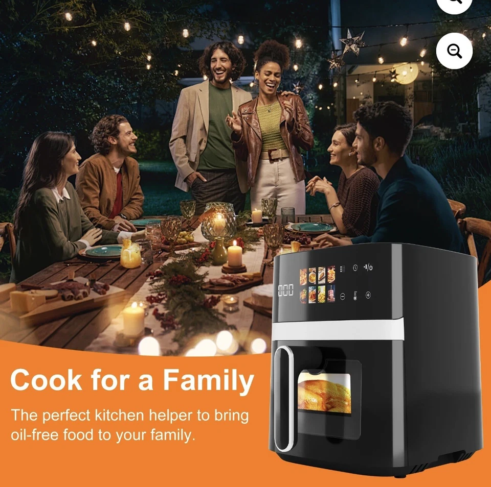 Horno caliente eléctrico 8 en 1 con pantalla táctil LED Blue Bow 6ct Foto 4 de 4