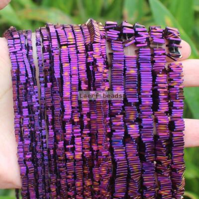 Natural Hematite Bead Smooth Square Spacer Beads 2m/3/4/6mm Jewelry Making Charm