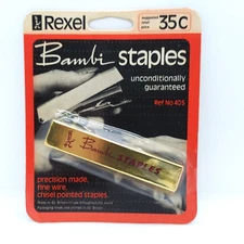 Rexel Bambi Staples 405 Fine Wire Sealed 35C Vintage New Old Stock