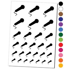 Microphone Solid Temporary Tattoo Water Resistant Set