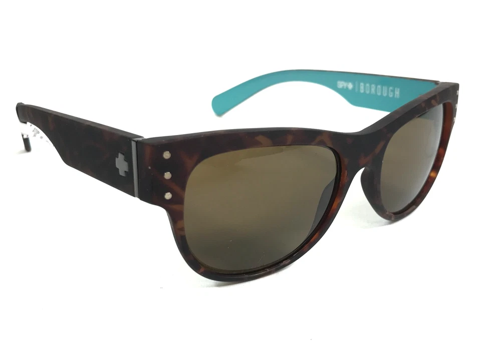 Óculos de sol Spy+ BOROUGH G12 marrom tartaruga azul armação quadrada com lentes marrons - Imagem 3 de 4