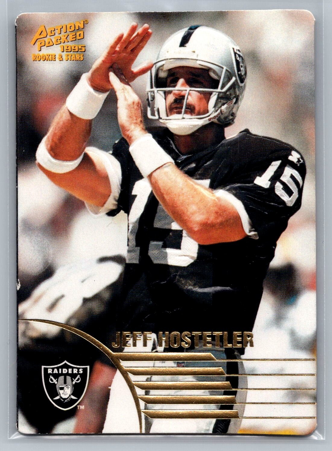 1995 PINNACLE ACTION PACKED ROOKIE & STARS # 9 Jeff Hostetler - Oakland Raiders