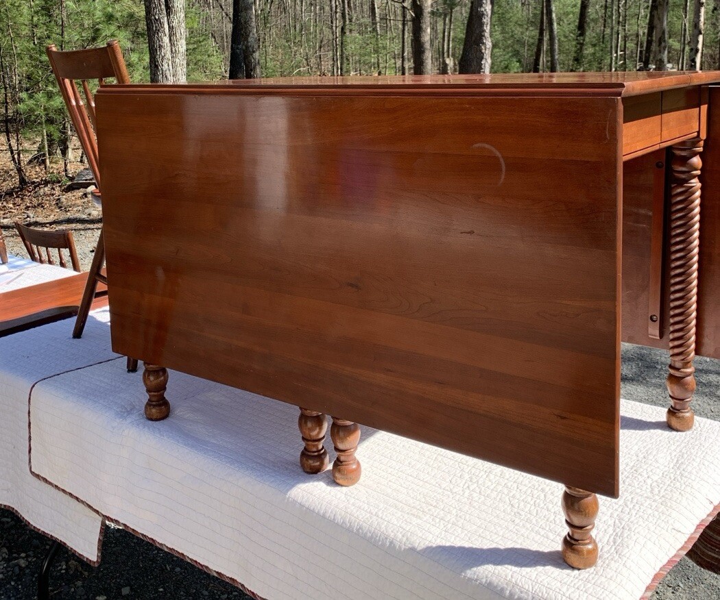 Antique WILLETT WILDWOOD CHERRY Drop Leaf Table Rope Legs Table Pads X