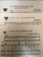 3 Acuff/Rose Sheet Music JACK ANGLIN from 1950 Country 