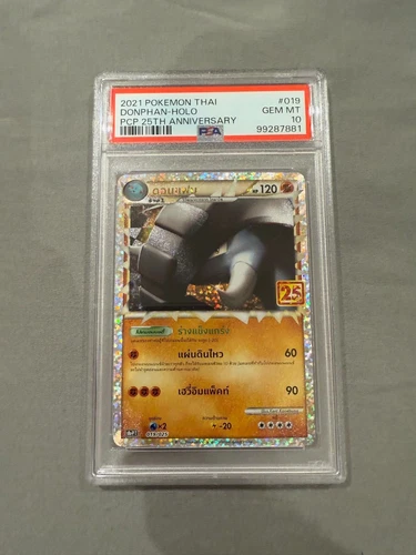 Pokemon Donphan Prime Holo #019 25th Anniversary THAI PSA 10 Celebrations