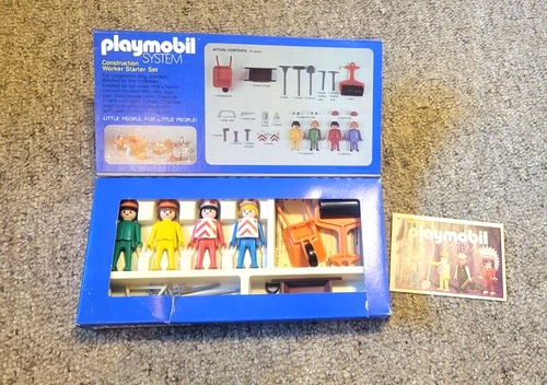 Vintage PLAYMOBIL System Construction Workers Starter Set Figures