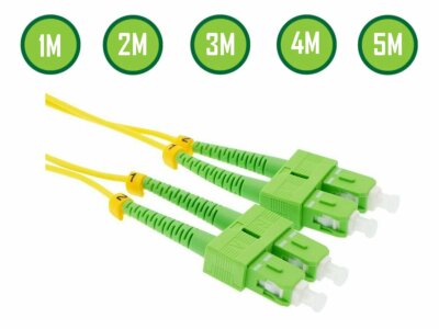 1M 2M 3M 5M SC-APC to SC-APC Fiber Optic 9/125 Duplex Single-Mode Patch Cable