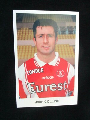 John COLLINS AS MONACO saison 1996-1997 Carte cp postcard Signed