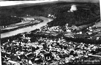 Kelheim a.d.Donau mit Befreiungshalle,  Fliegeraufnahme