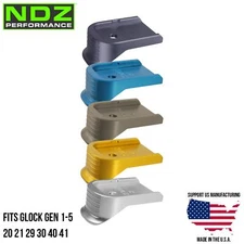 NDZ Glock 20 21 29 30 40 41 Gen 1-5 Extended Magazine Floor Plate Aluminum