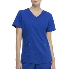 Scrubstar Short Sleeve Mock Neck Wrap Scrub Top Women's sz m new nwt