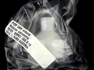 NEW Agru Austria PVDF UHP Natural Reducer Concentric 50/20 SDR21 ISO S-10