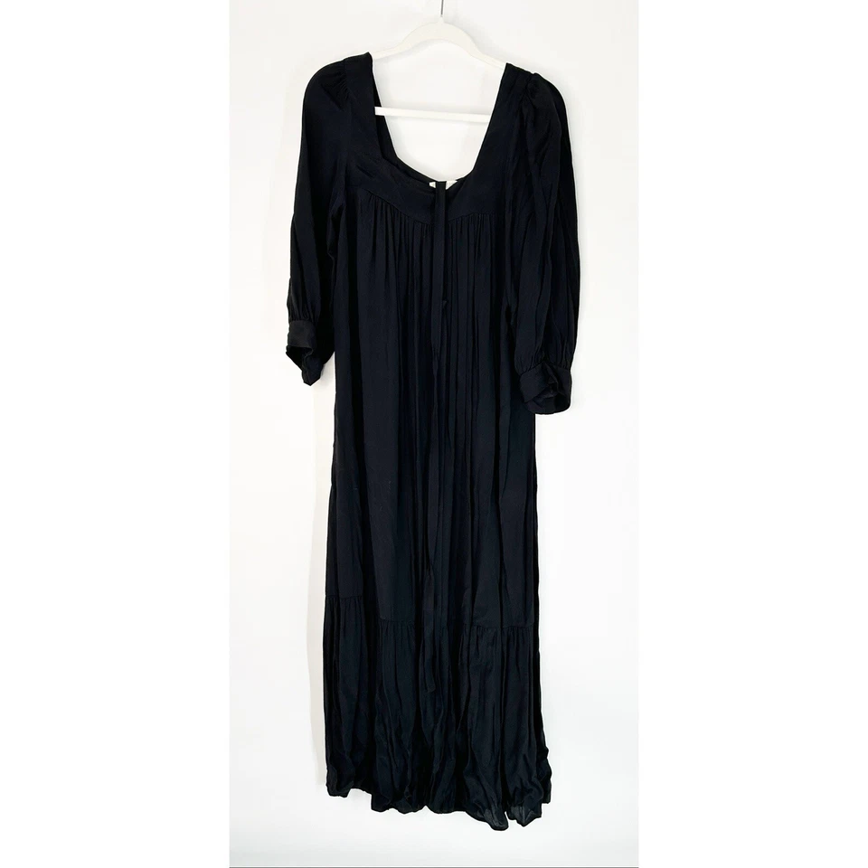 Vestido Christy Dawn Bianca Negro Talla XS Deadstock Tela Cinturón Foto 2 de 4