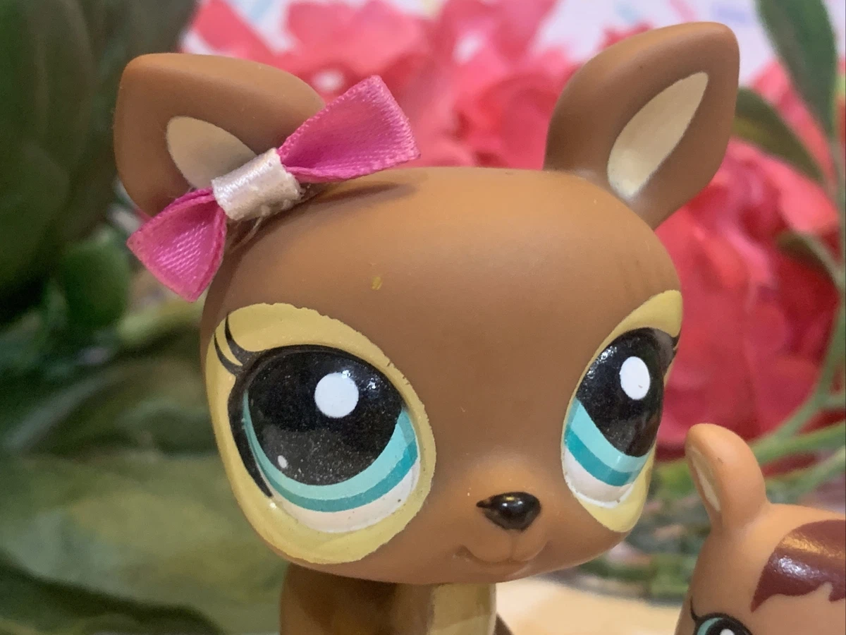 Littlest Pet Shop ❀ LPS ❀ RARE BROWN MOMMY & BABY DEER FAWN # 2499 # 2500