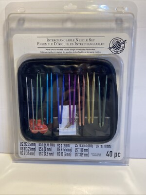   Loops & Threads Interchangeable Knitting Needle Set W/Case ~New