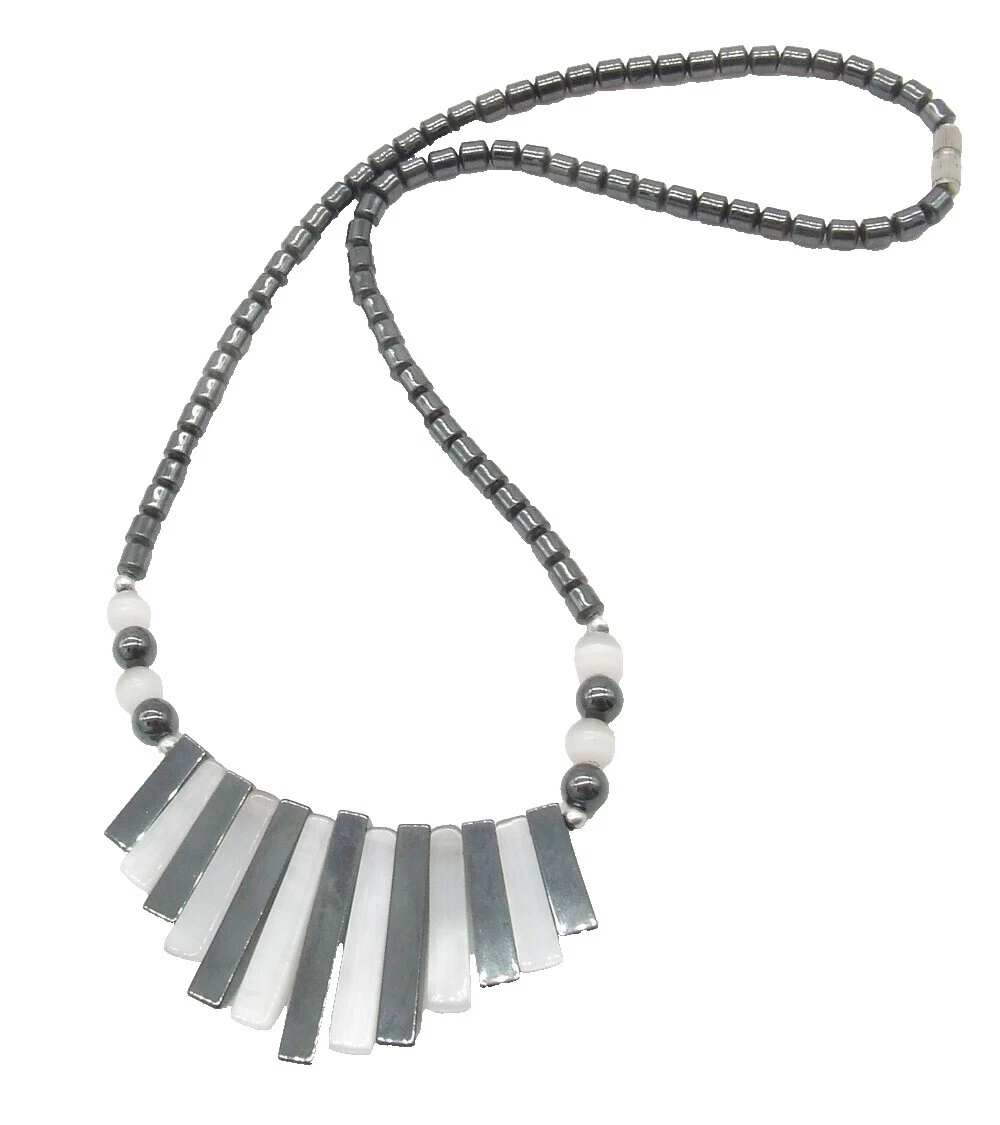 Gargantilla de vidrio hematita collares y colgantes de moda