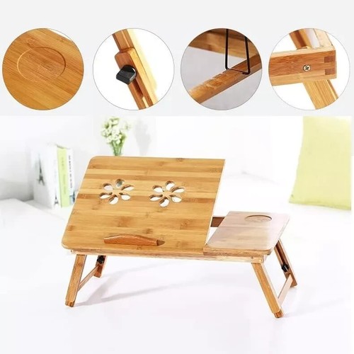 Bamboo Laptop Stand for Desk. Laptop Notebook Table Bed Sofa Tray PC Desk Stand - Picture 4 of 7
