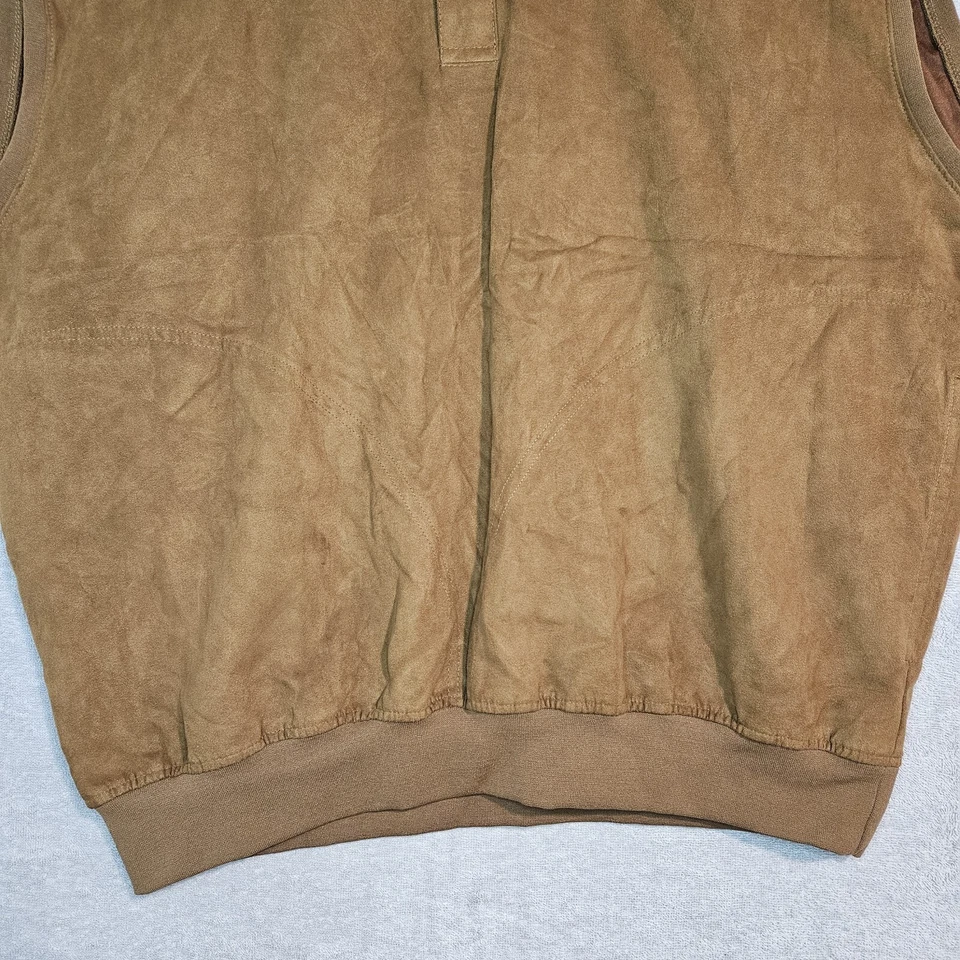 Zero Restriction Golf Outerwear Vest Mens Large Microsuede Brown Pockets - Image 3 of 4