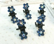 New 5 Mini Flower hair claws, Royal Blue Rhinestones mini claws, Dog mini claw 