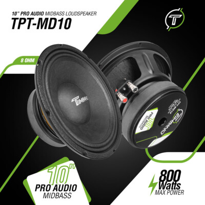 4x Timpano Audio TPT-MD10 v2 Midbass Loudspeaker 10 Inch 8 Ohms