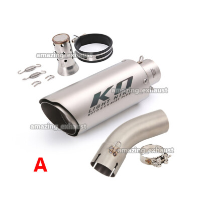 k Slip on Muffler Exhaust Mid Tail Pipe Blue for Kawasaki Ninja