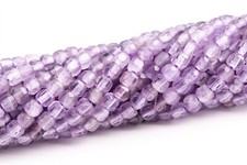 2-3MM Amethyst Beveled Edge Faceted Cube Grade A Natural Loose Beads 15"