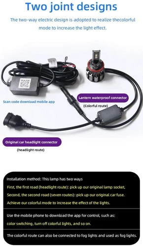 2x 9005 RGB LED Phone Control High Beam Headlight DRL Bulbs For Ford F150 15-22 - Picture 9 of 10